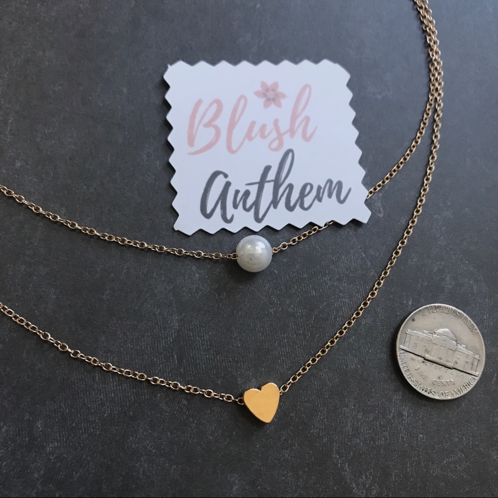 3/$25⚡️heart & faux pearl multilayer necklace - Picture 8 of 8